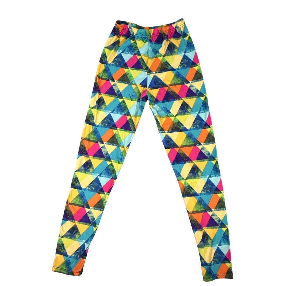 Agnes &‎ Dora Womens Multicolor Bold Geometric Triangle Print Leggings Size S/M